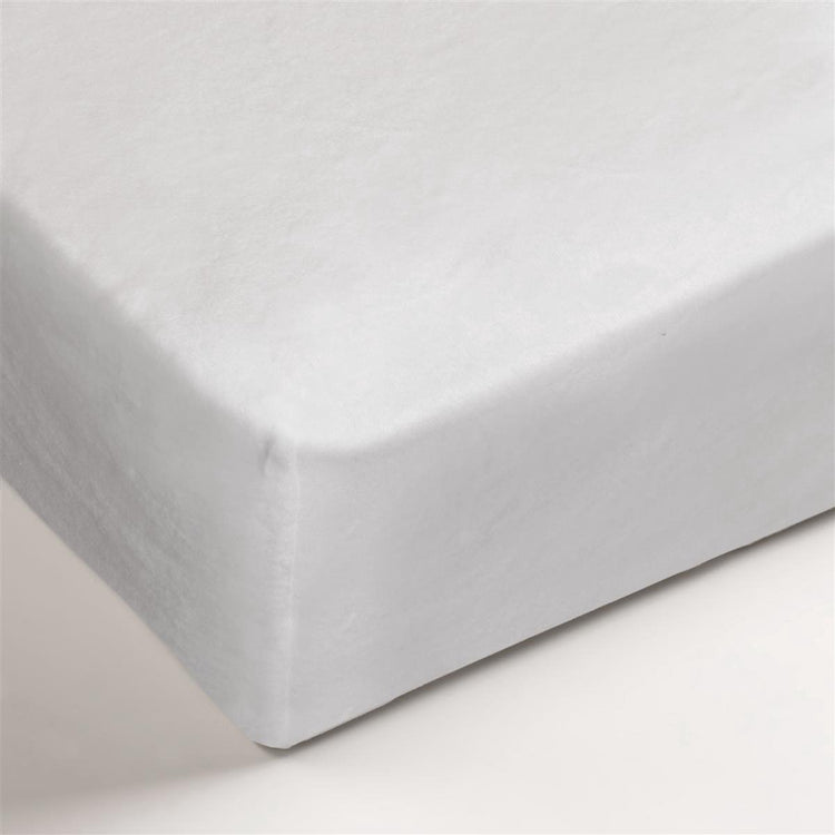 Ambiante - polyester - molton - drap housse - double - 140x200 210 cm - blanc