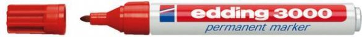 Feutre Edding 3000 rond 1,5-3mm rouge blister de 1 pièce