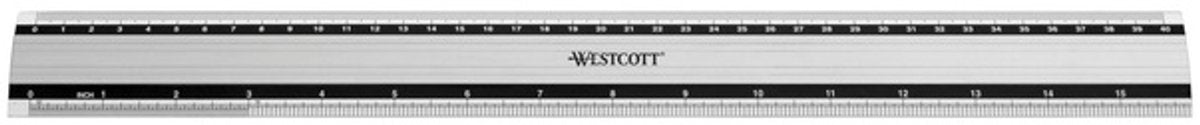 Règle Westcott - 40 cm 16 pouces - aluminium - avec antidérapant - ac-e10192