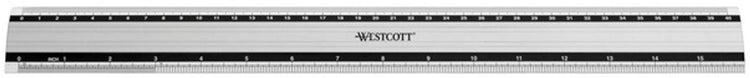 Règle Westcott - 40 cm 16 pouces - aluminium - avec antidérapant - ac-e10192
