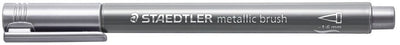 Staedtler - stylo pinceau métallique - avec pointe pinceau - argent - boîte de 10 pièces