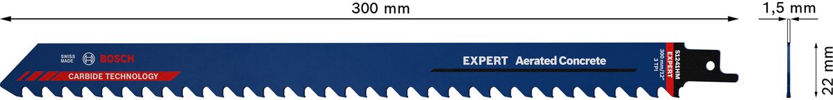 Bosch accessoires 2608900410 expert 'béton cellulaire' s 1241 hm lame de scie alternative, 1 pièce longueur de la lame de scie 300 mm 1 pièce(s)