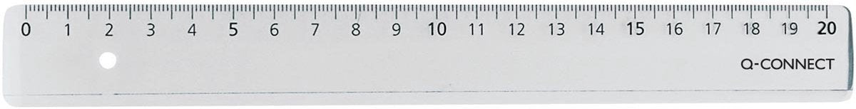 Bâton de mesure Q-connect, polystyrène transparent, 20 cm, 20 pièces