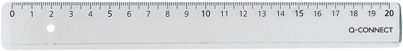 Bâton de mesure Q-connect, polystyrène transparent, 20 cm, 20 pièces
