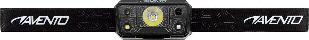 Avento multi mode - Lampe frontale LED avec détecteur de mouvement - Rechargeable par USB - inclinable - noir argenté
