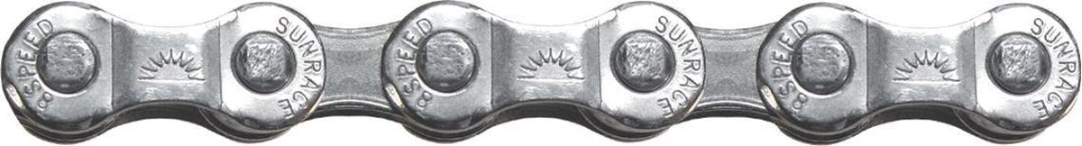 Chaîne Sunrace CNM84 - 8 vitesses, 116L, Grise