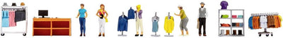 Noch 16241 h0 set thématique figurines 'magasin de vêtements' figurines peintes