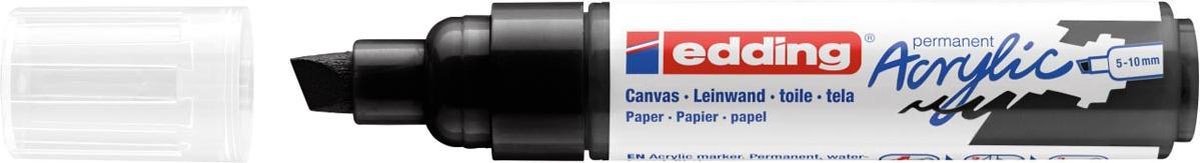 Marqueur acrylique Edding e-5000 large noir | 5 pièces