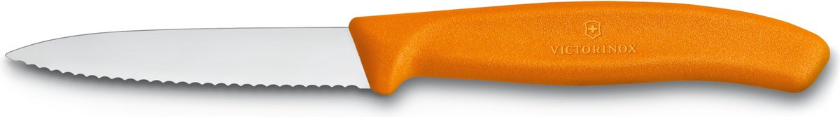 Couteau à éplucher Victorinox 8cm orange dentelé