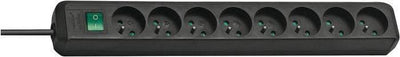 Prise eco-line Brennerstuhl avec interrupteur 8 prises noir 3m h05vv-f 3g1.5 *fr*