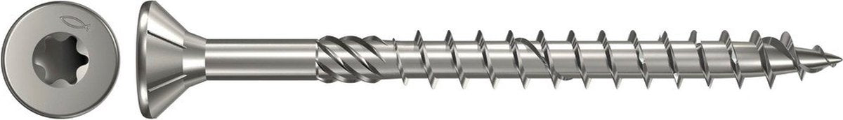 Vis pour panneaux d'aggloméré Fischer 5x60mm - tête plate - inox A4 - filetage partiel - T20 - 40566 (par 200 pièces)