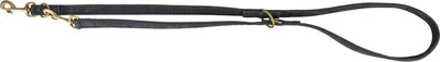 Leash Trixie Dog Leash en cuir réglable en cuir noir
