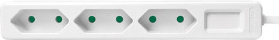 Multiprise Logilink avec 3 contacts non mis à la terre blanc - 1,5 mètres