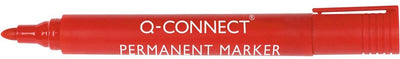 Marqueur permanent Q-connect, 2-3 mm, pointe ronde, rouge 10 pièces