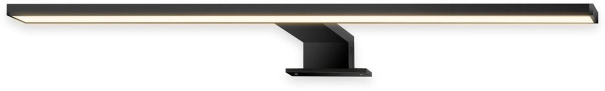 B.k.licht briloner Thin - Éclairage de miroir LED - Lumière blanc chaud - Lampe de miroir - à serrer ou à visser - noir - 50x10,5x4 cm