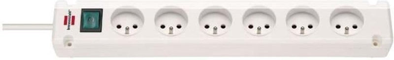 Brennerstuhl Bremounta multiprise 6 prises blanc 3m H05VV-F 3G1.5 avec interrupteur *fr be*