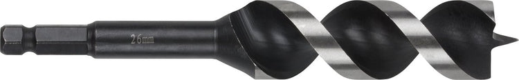 Wolfcraft - Foret serpent 26 mm pour poutres en bois - 165 mm - Foret à bois à tige hexagonale - hex - Foret pour bois - 7139000
