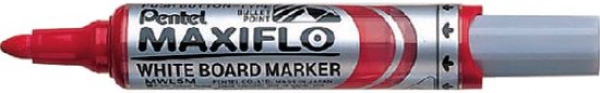 Pentel - feutre mwl5m maxiflo tableau blanc rouge 3mm | 12 pièces