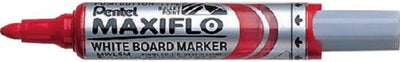 Pentel - feutre mwl5m maxiflo tableau blanc rouge 3mm | 12 pièces