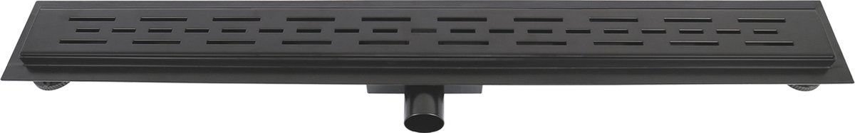 Caniveau de douche Differnz - 7 x 7 x 80 cm - avec bride - acier inoxydable noir