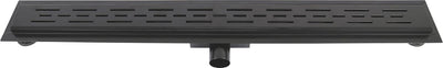 Caniveau de douche Differnz - 7 x 7 x 80 cm - avec bride - acier inoxydable noir