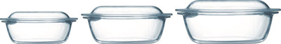 Set de plats à four optimal Pyrex 1,4 l - 2,1 l - 3 l - 21 x 18 x 8 cm - 24 x 20 x 10 cm - 27 x 23 x 11 cm