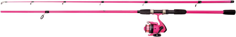 Albatros - spin combo set rose - moulinet spinning - 240cm - rose - avec ligne en nylon