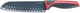 Couteau de cuisine Westmark Santoku knife, longueur de lame 17 cm, lame large avec fossettes, avec protège-lame, plastique acier inoxydable, rouge anthracite, 14562270