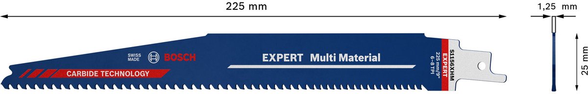 Lame de scie alternative Bosch 10x expert multi matériaux s 1156 xhm - 2608...