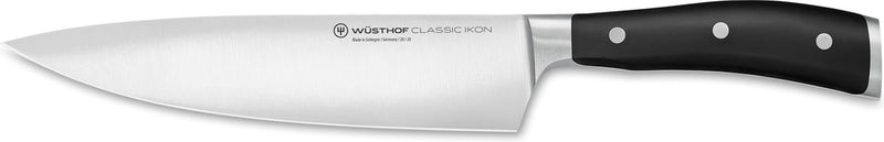 Wusthof wüsthof classic ikon couteau de chef - 20 cm - acier inoxydable forgé - manche ergonomique riveté - idéal pour couper, hacher et râper la viande, le poisson, les légumes et les fruits