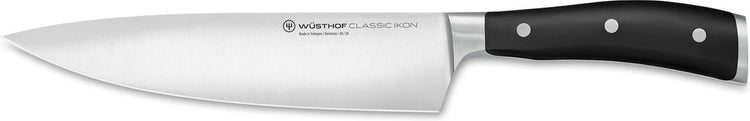 Wusthof wüsthof classic ikon couteau de chef - 20 cm - acier inoxydable forgé - manche ergonomique riveté - idéal pour couper, hacher et râper la viande, le poisson, les légumes et les fruits