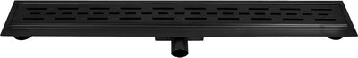 Caniveau de douche Differnz en acier inoxydable avec bride 70x70x500mm - noir (33.111.26)