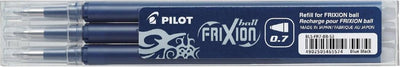 Pilot lot de 3 - recharge frixion ball 0.7 - noir bleu - plume moyenne