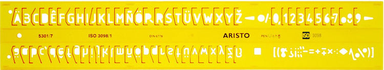 Modèle de lettre Aristo - dimensions 180x40mm - hauteur lettre 7mm - profil h - orange transparent - ar-5301 7