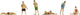 Noch 18300 h0 figures de baigneurs peintes, debout, couchées, assises