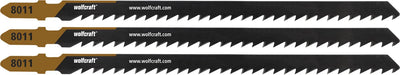 Wolfcraft - 3 lames de scie sauteuse pour bois carré d'épicéa - 100 mm - lame hcs avec arbre en T - bois - 8011000