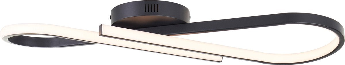 Brilliant Hinton - plafonnier - LED 24w - 3000k - noir - dimmable en 3 étapes