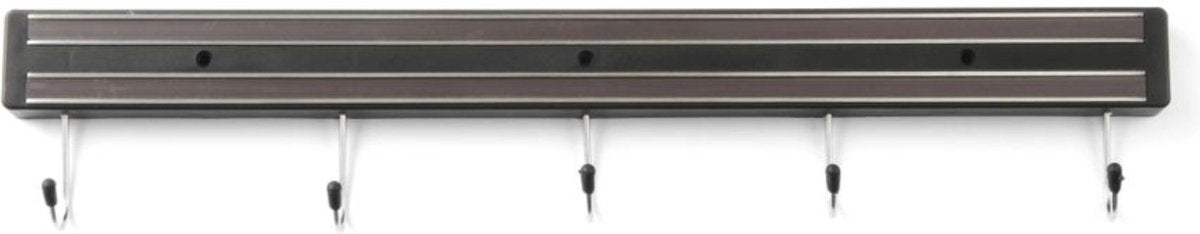 Aimant pour couteau Hendi avec 5 crochets - 2 bandes magnétiques puissantes - 470 mm - facile à assembler