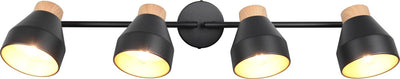 Rl vis ta lumière réalité valentin - spot - noir mat - excl. 4x e14 4 w - orientable - montage mural et plafond - casalum