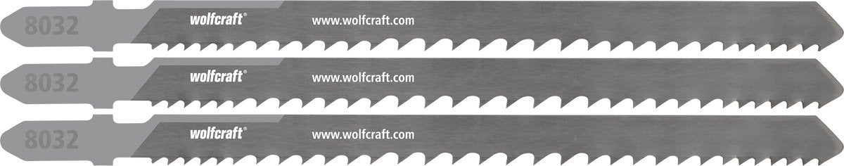 Wolfcraft - 3 lames de scie sauteuse pour bois avec clous et vis - 65 mm - bim avec tige en T - 8032000