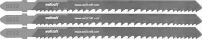 Wolfcraft - 3 lames de scie sauteuse pour bois avec clous et vis - 65 mm - bim avec tige en T - 8032000