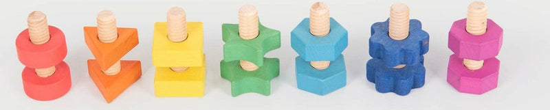 Tickit écrous en bois arc-en-ciel et boulons