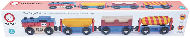 Coffret Mentari - train de marchandises - 36x3,5x5,5cm - avec pièces amovibles - 18 mois