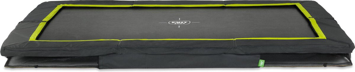 Exit toys trampoline de sport exit silhouette 214x305cm - enterré - trampoline enterré - rectangulaire - pour enfants - noir