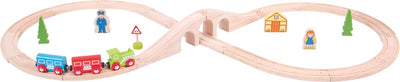 Bigjigs Ensemble de train en bois, 26dlg.