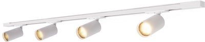 Éclairage sur rail Calex - 2 mètres - raccord gu10 - 4 spots - spot en saillie - blanc - 1 phase