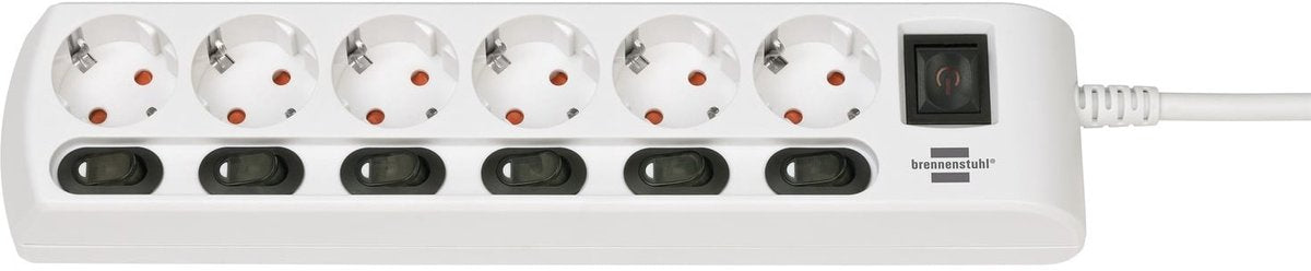 Brennenstuhl Stand de socket commutable individuellement 6 fois blanc