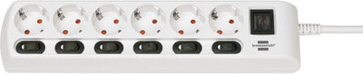 Brennenstuhl Stand de socket commutable individuellement 6 fois blanc