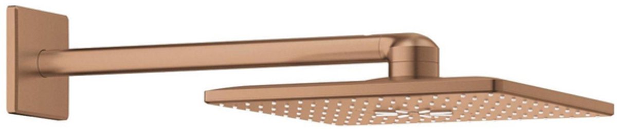 Grohe pomme de douche à effet pluie + bras carré chaud coucher de soleil brossé