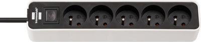 Brennerstuhl multiprise ecolor 5 prises blanc noir 1,5m h05vv-f 3g1.5 *fr be*